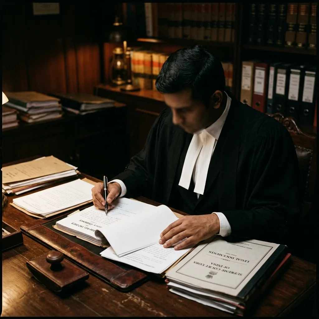 Verified advocate reviewing case documents